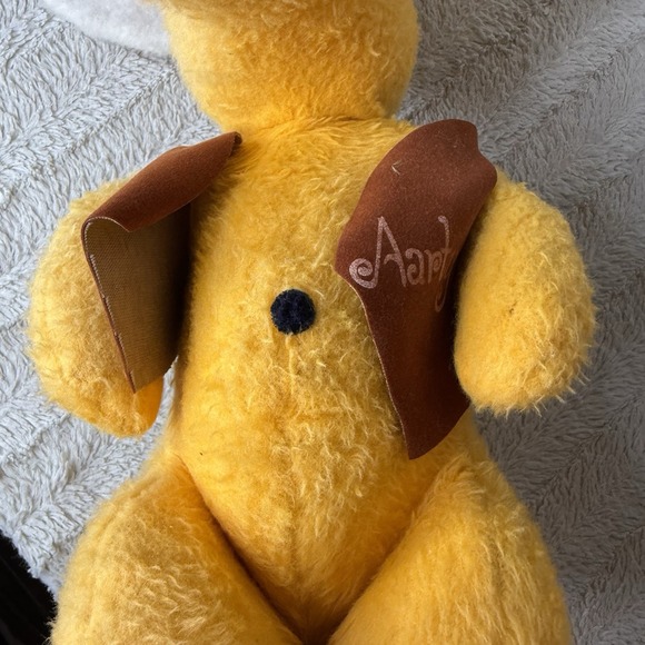 Vintage 1976 Animal Fair Aarty The Aardvark Vest Yellow Plush Stuffed Animal - Picture 10 of 11